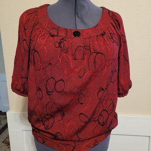 Red and Black Blouse